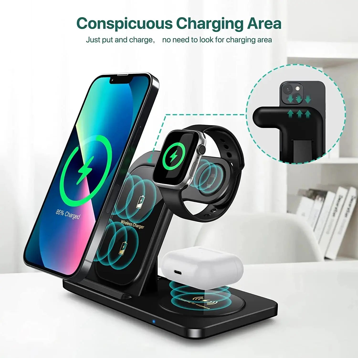 20W 3-in-1 Schnellladeständer für kabelloses laden, iPhone, AirPods und Apple Watch - Raffiniertedinge 20W 3-in-1 Schnellladeständer für kabelloses laden, iPhone, AirPods und Apple Watch - Raffiniertedinge
